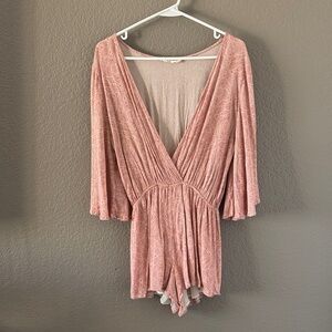 Blush Pink Surplice Romper